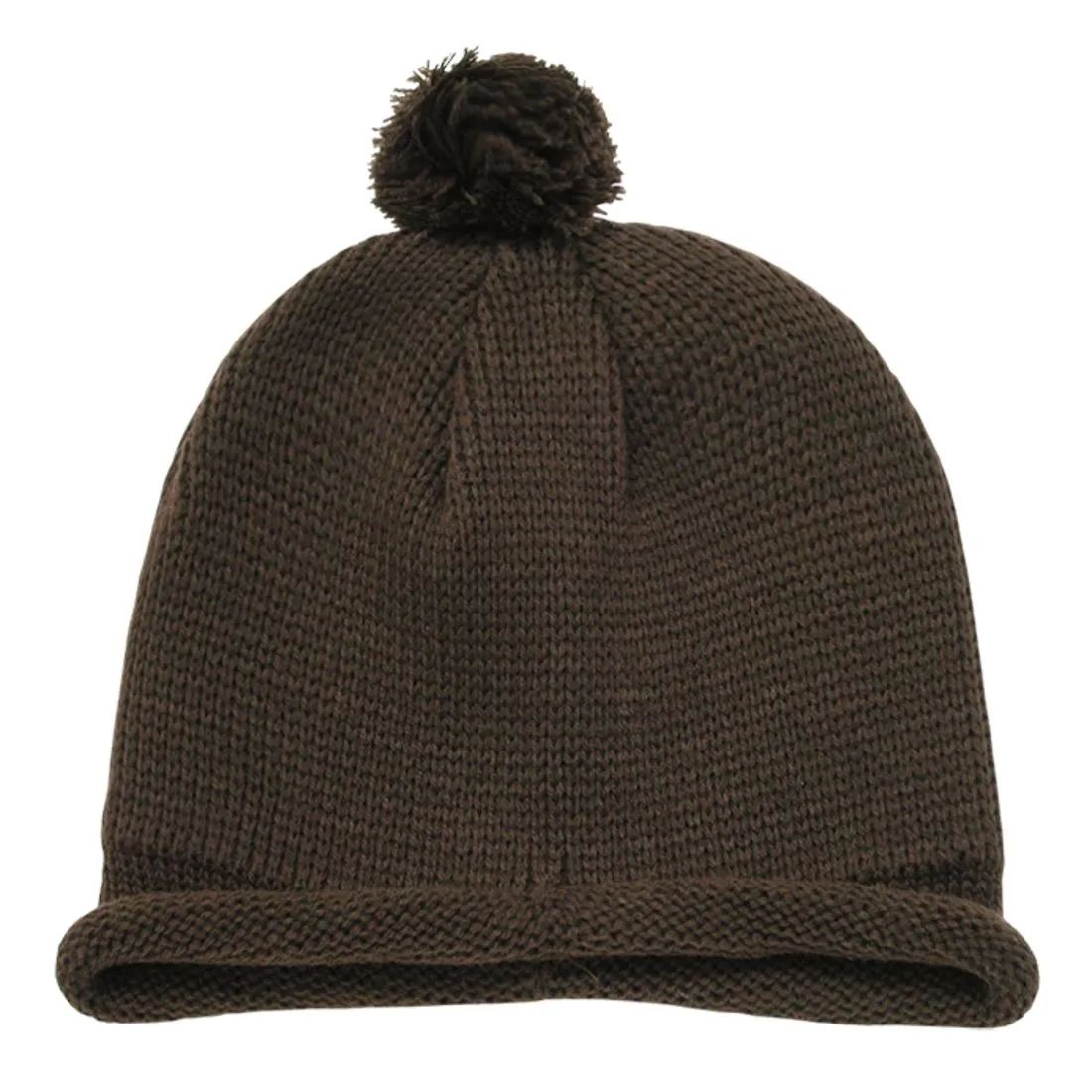 Decky 611A Roll Up Knit Beanie Hats with Pom Pom Winter Warm Beanies Caps Ski